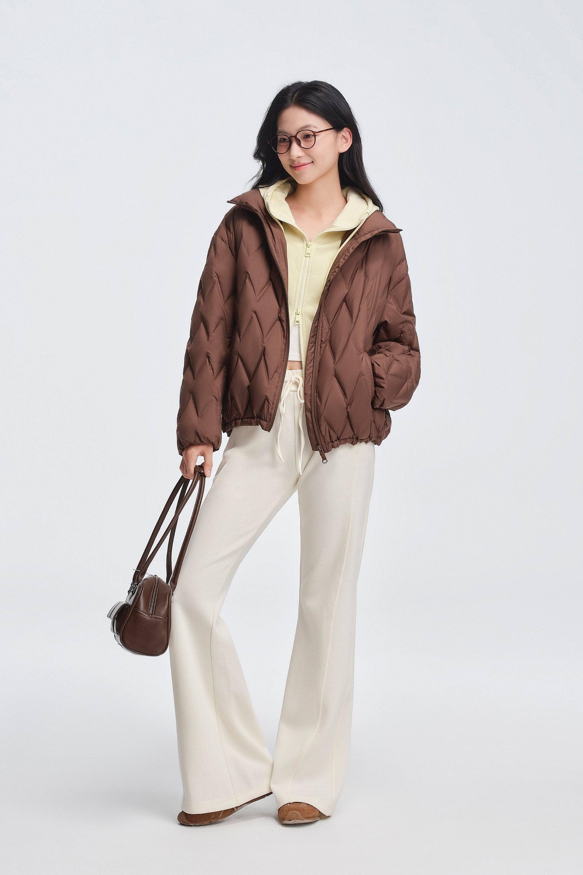Women's Standing Collar Bonded Quilting Down Jacket - Image 2
