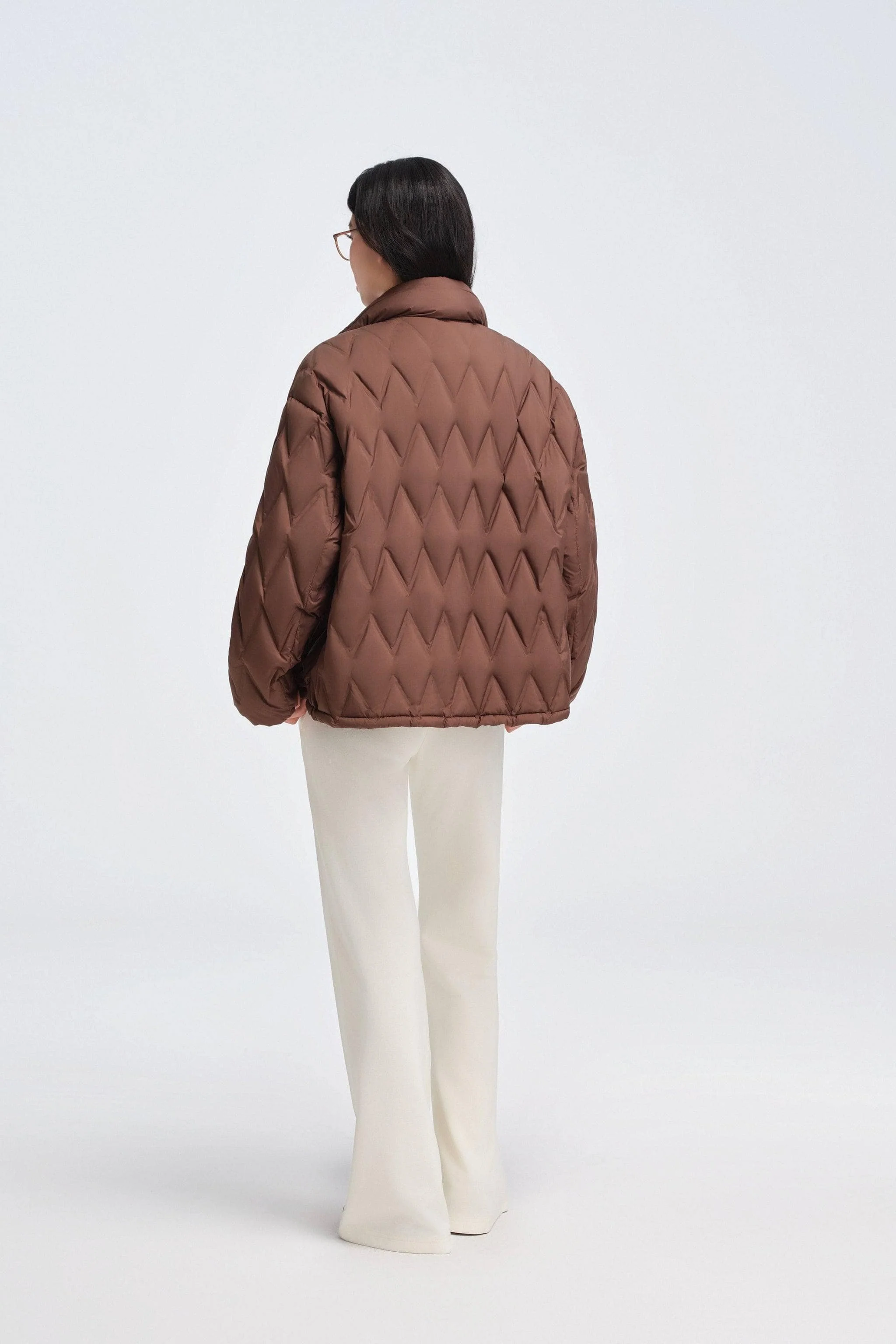 Women's Standing Collar Bonded Quilting Down Jacket - Image 4