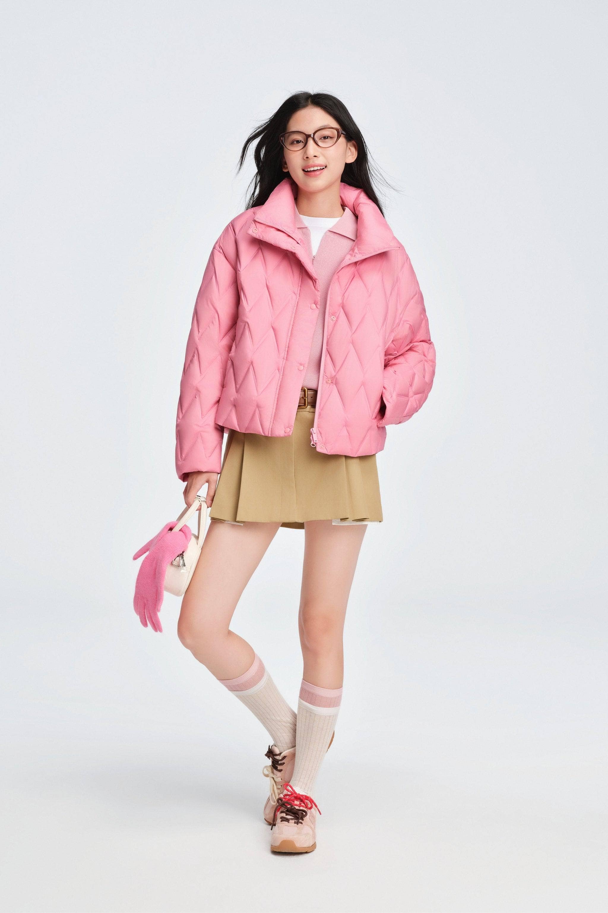 Women's Standing Collar Lightweight Down Jacket - Image 11
