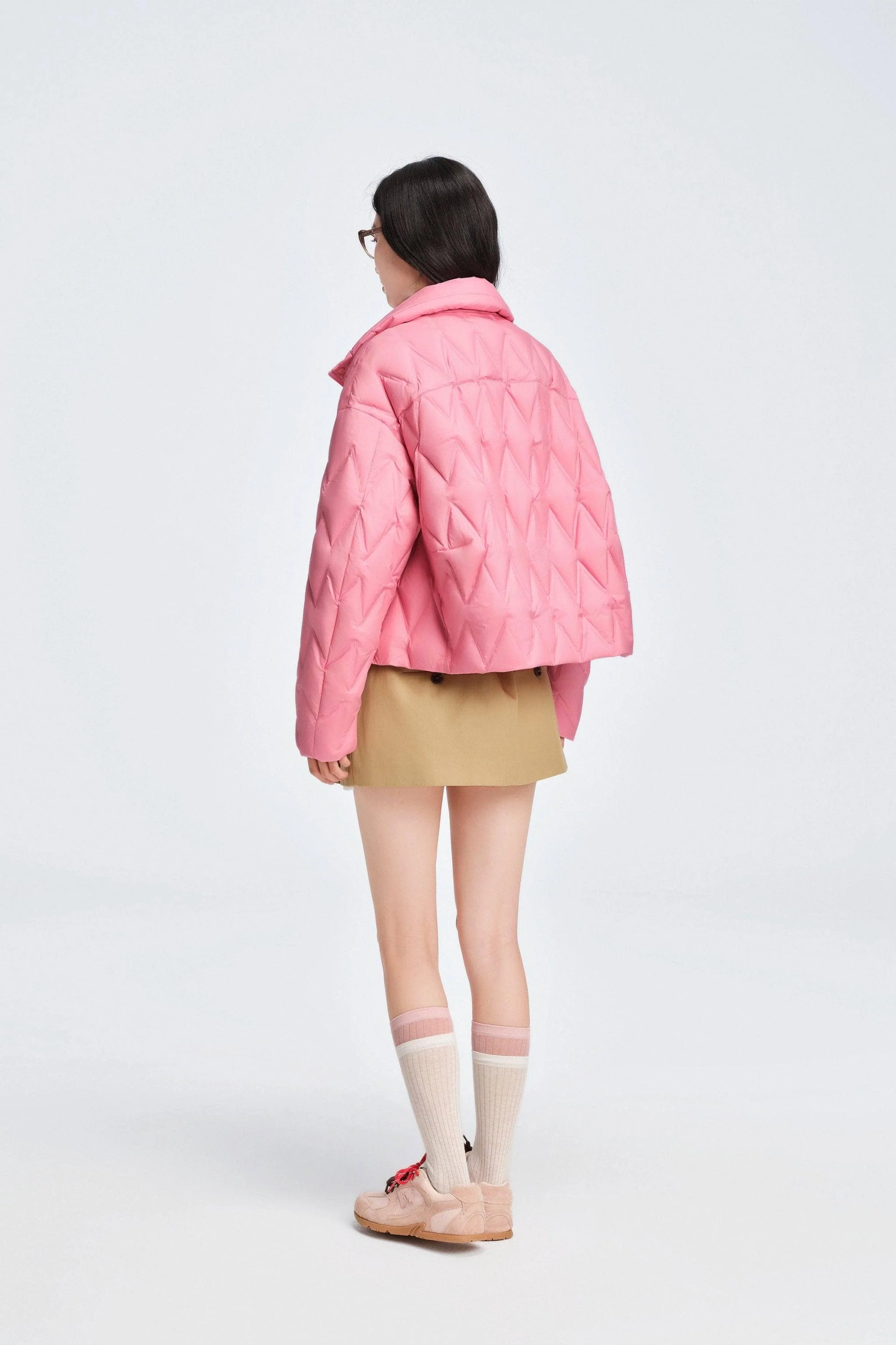 Women's Standing Collar Lightweight Down Jacket - Image 13