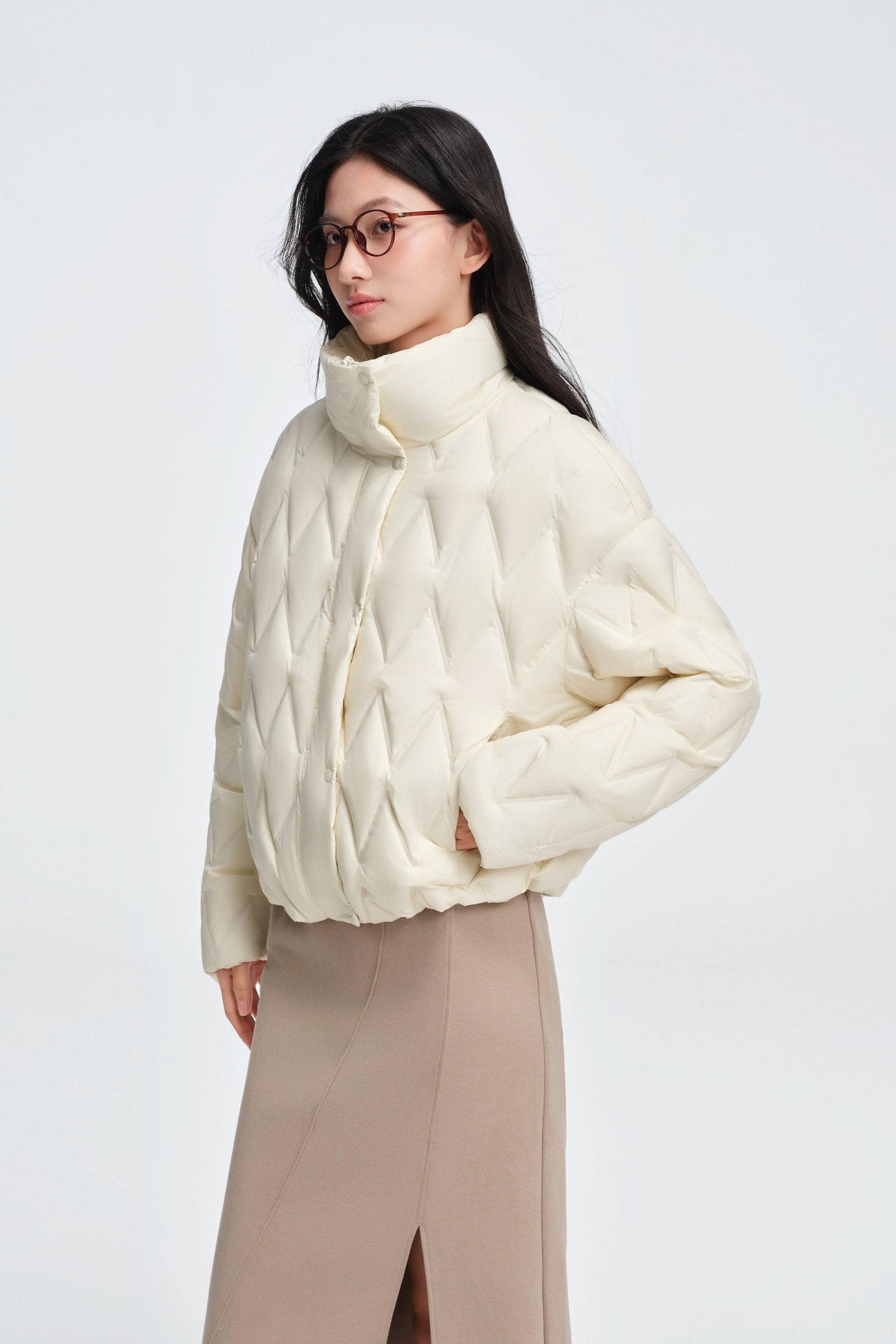 Women's Standing Collar Lightweight Down Jacket - Image 17