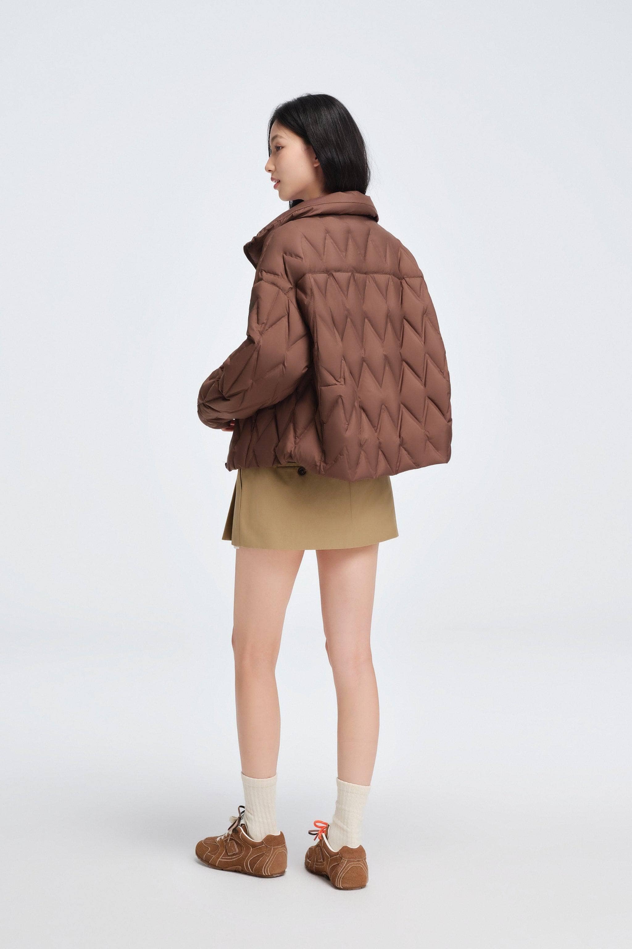 Women's Standing Collar Lightweight Down Jacket - Image 26