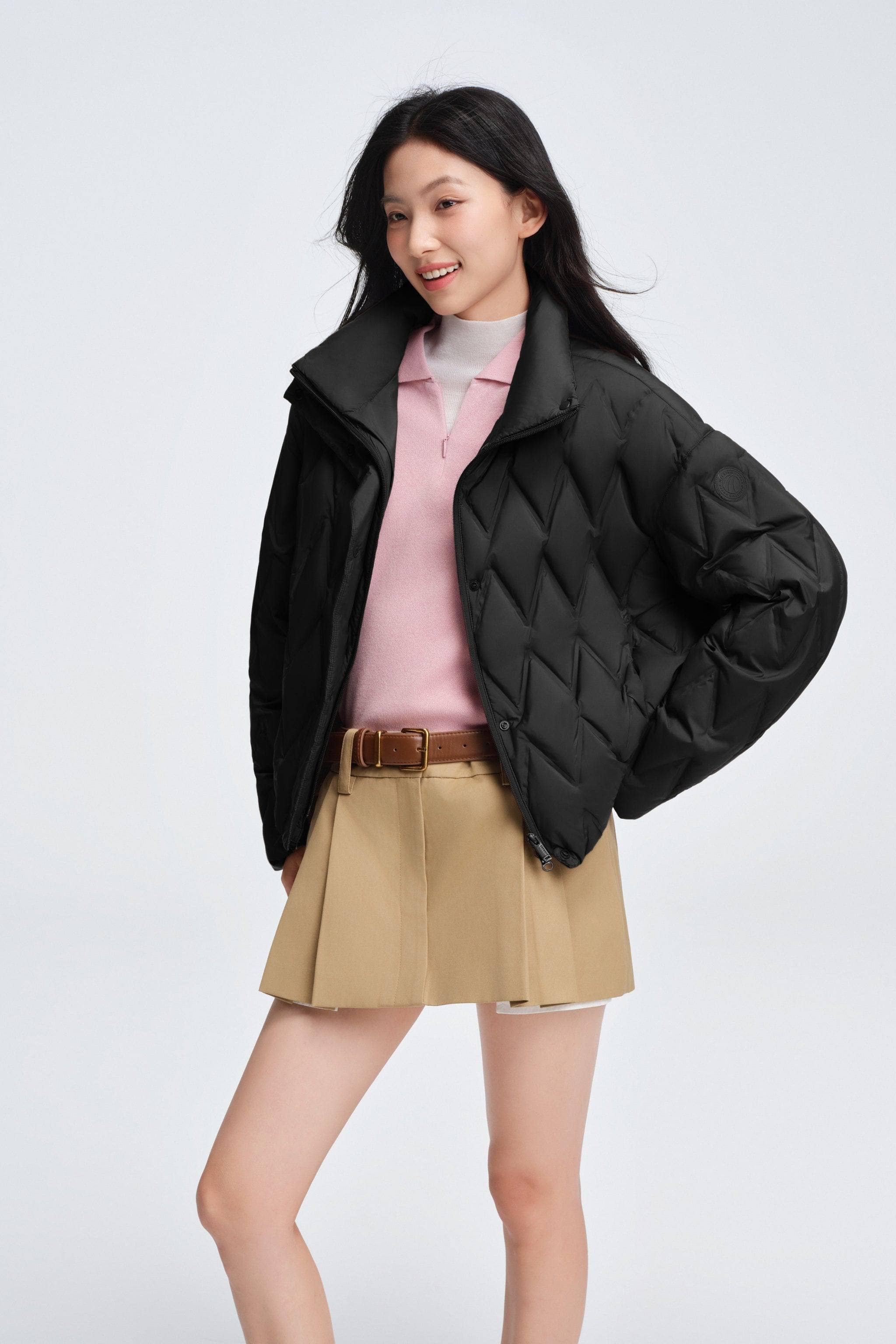Women's Standing Collar Lightweight Down Jacket - Image 29