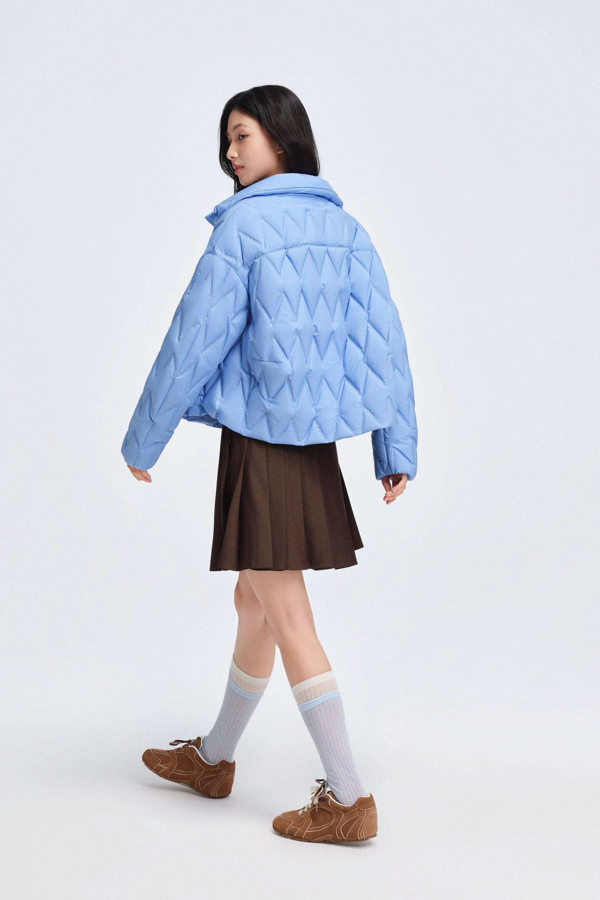 Women's Standing Collar Lightweight Down Jacket - Image 4