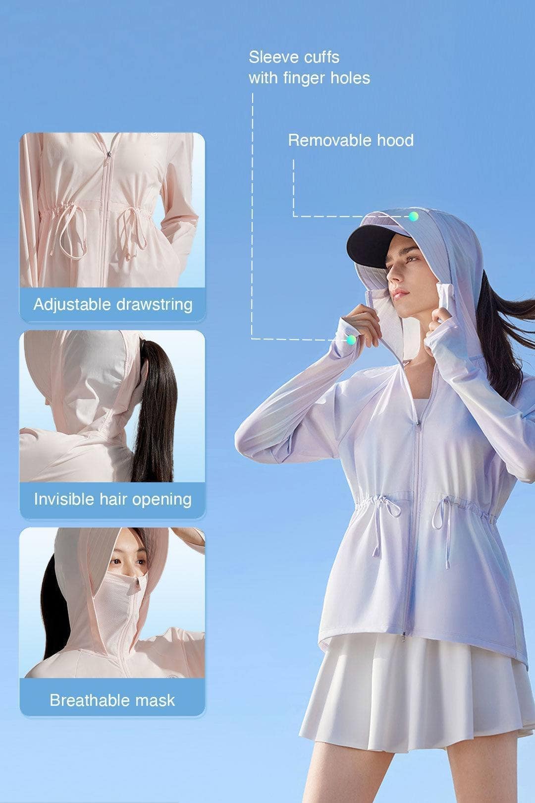 Women's UPF Protection Jacket with Drawstring - Image 9