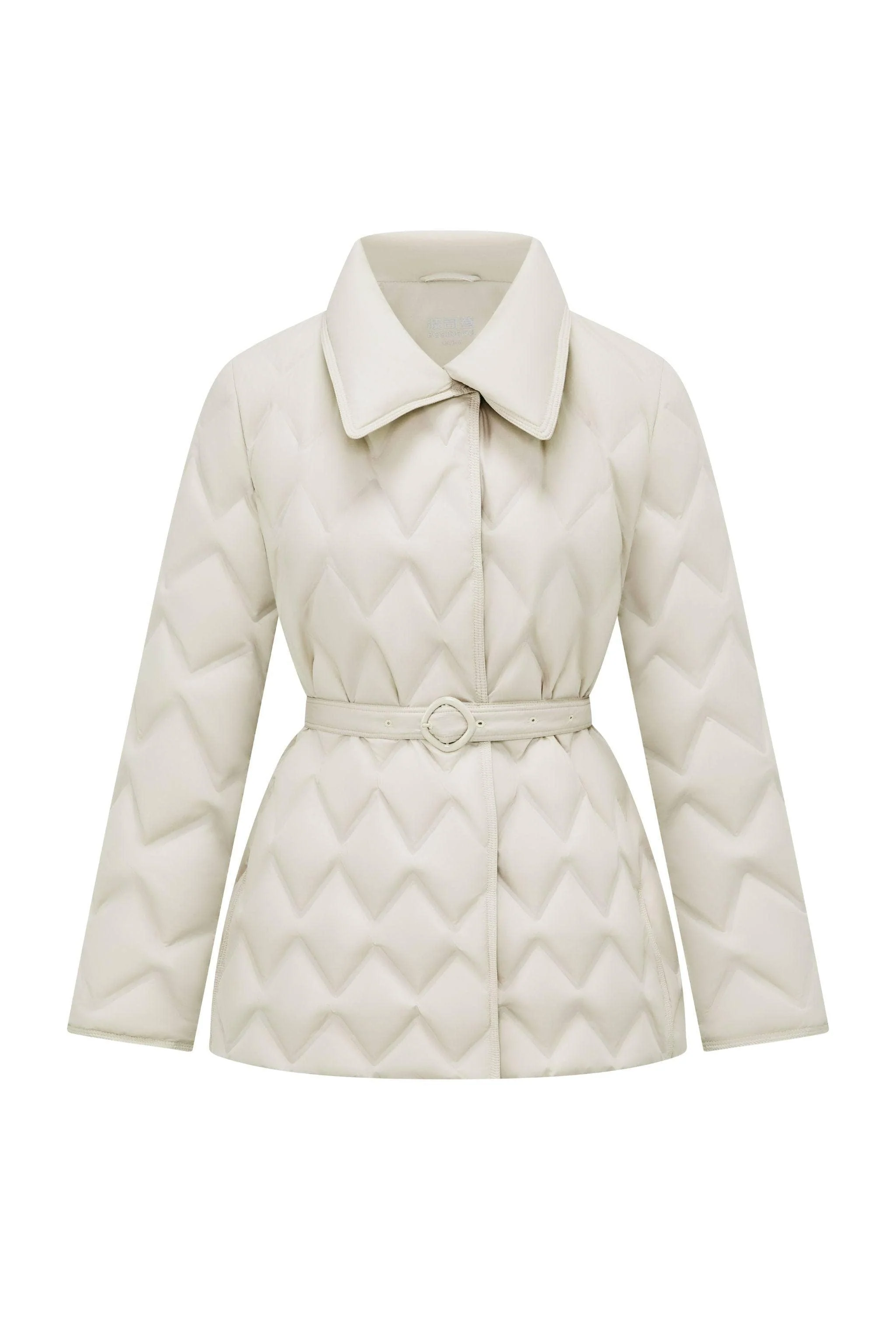 Women's Goose Down Business Jacket With Belt - Image 14