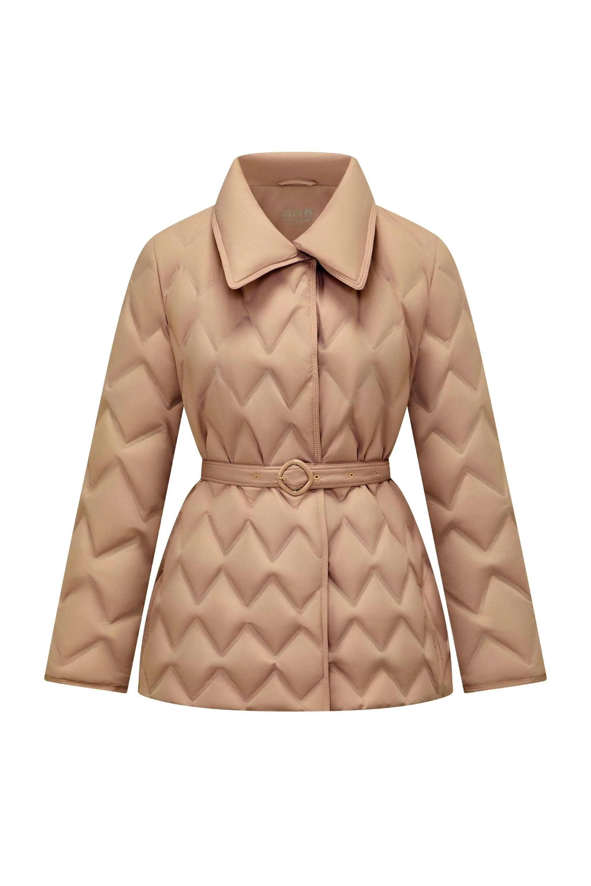 Women's Goose Down Business Jacket With Belt - Image 19