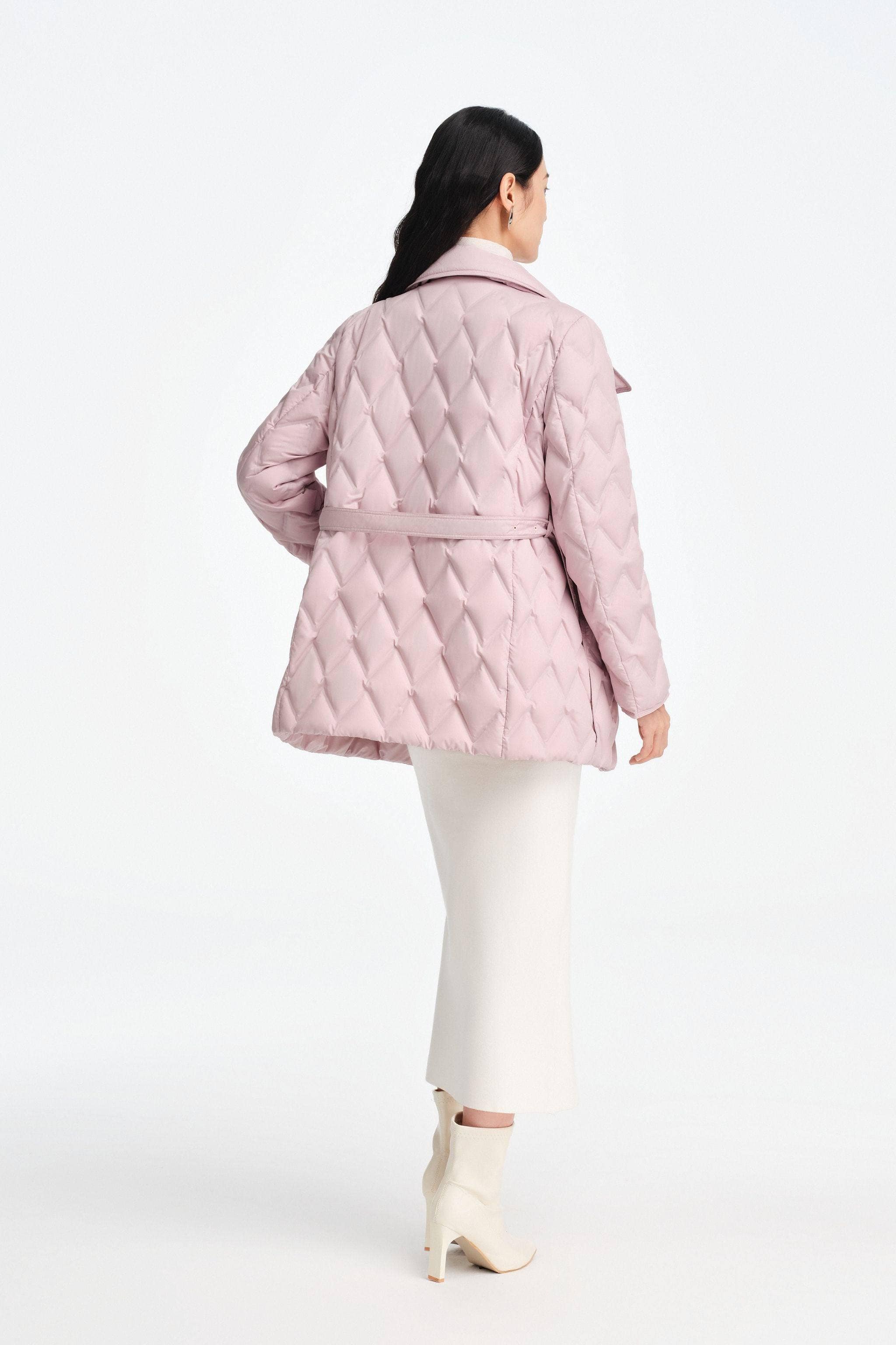 Women's Goose Down Business Jacket With Belt - Image 24