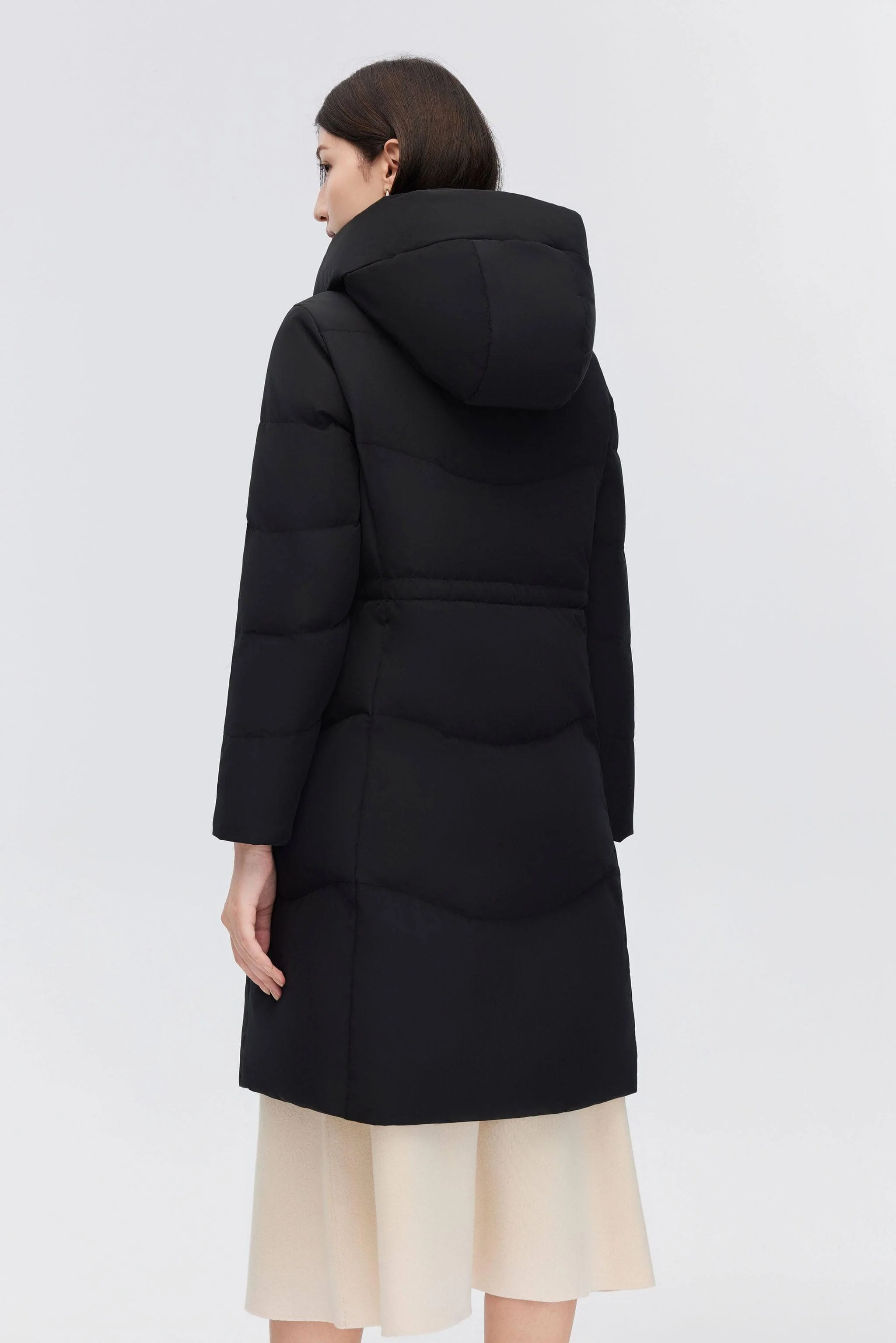 Women's Classic Business Knee Length Goose Down Coat - Image 4