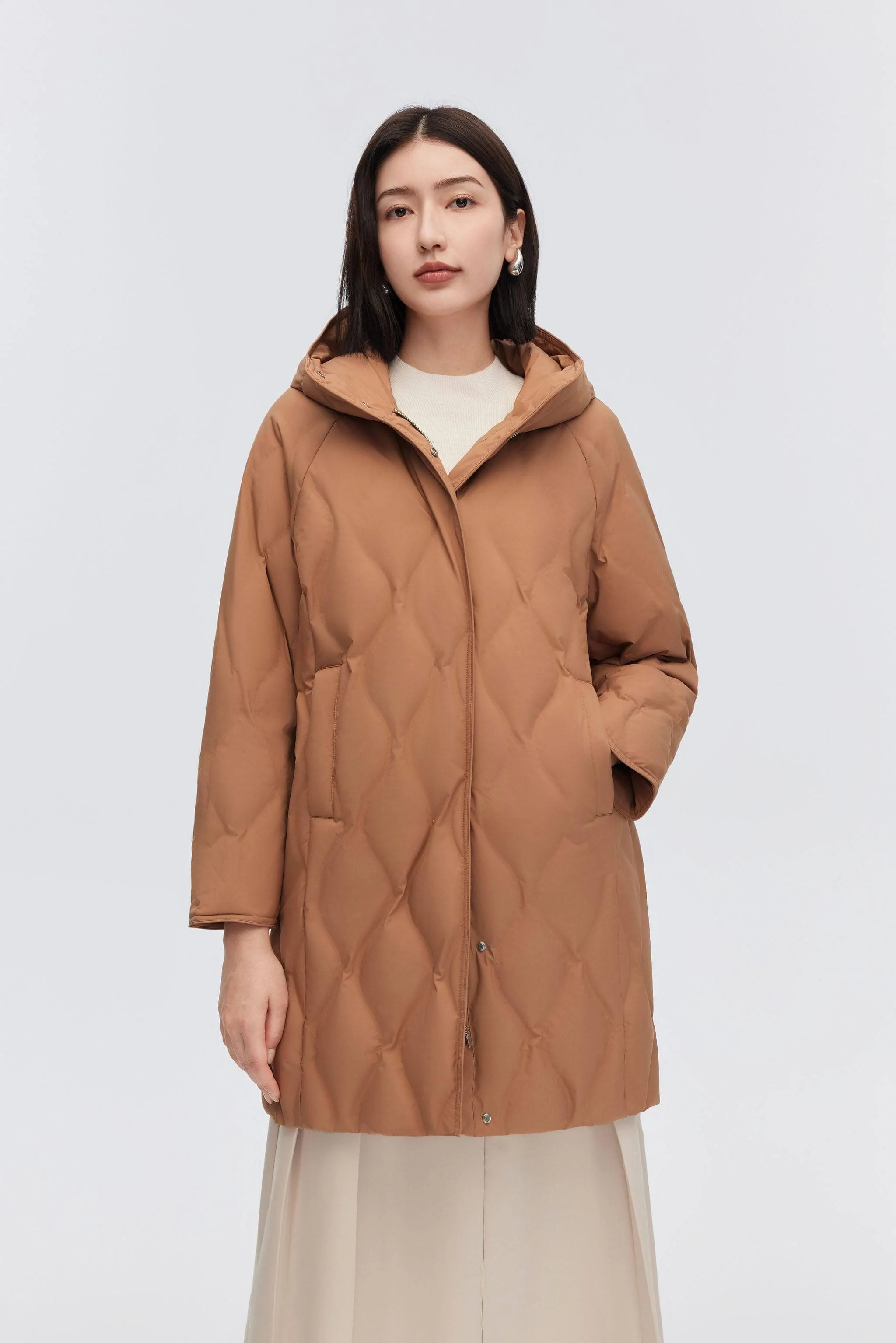 Women's Classic Business Thigh Length Goose Down Coat - Image 12