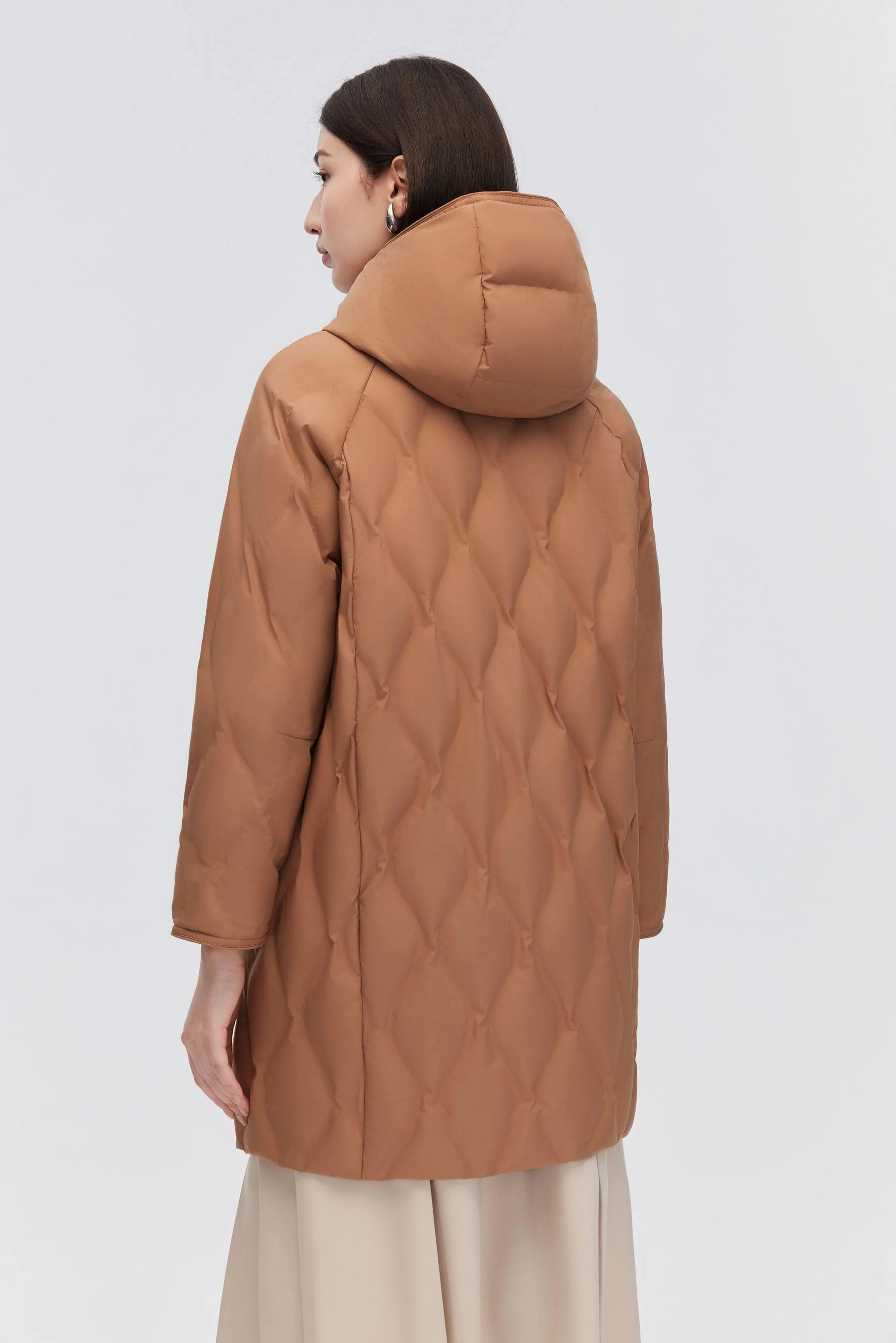 Women's Classic Business Thigh Length Goose Down Coat - Image 13