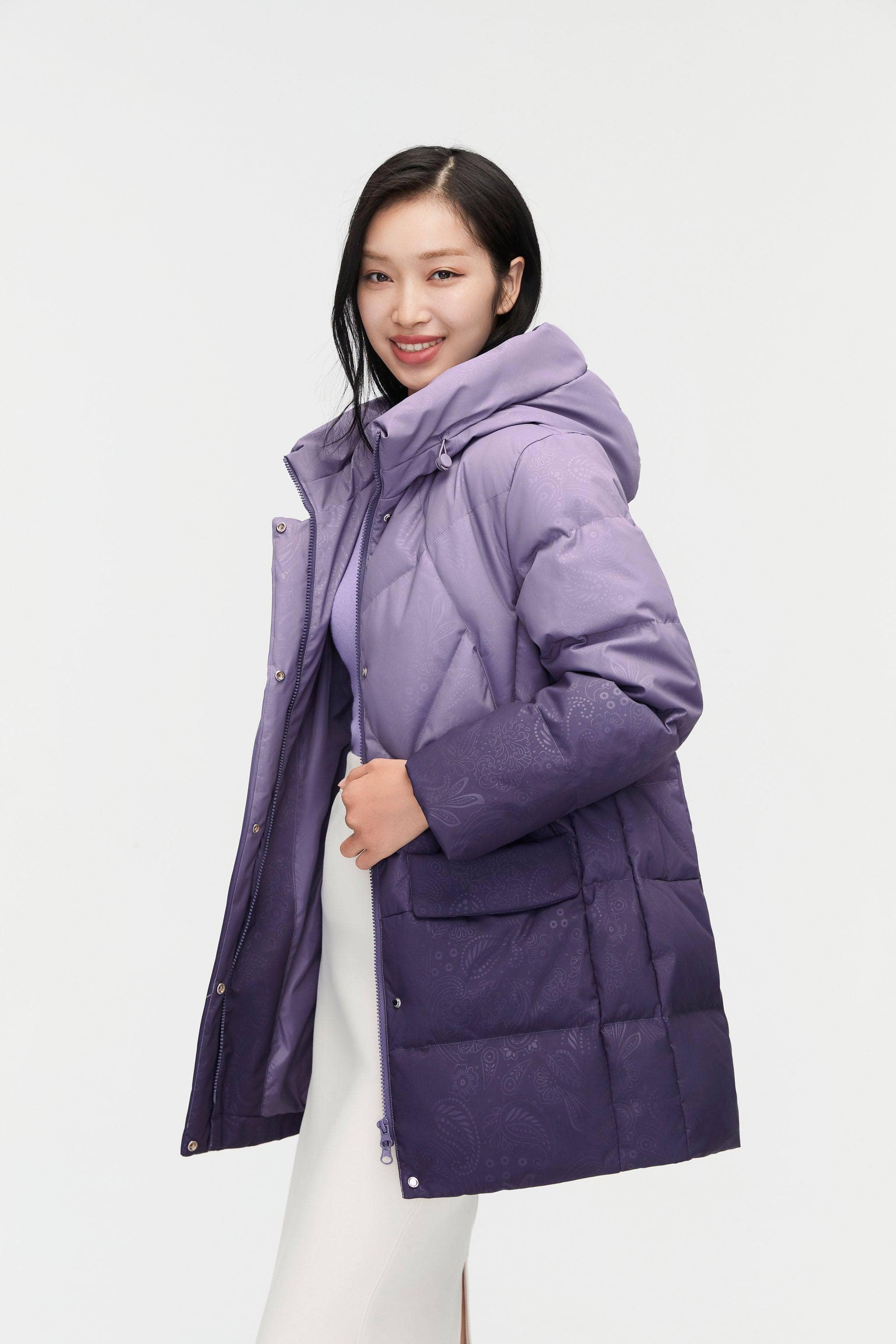 Womens Classic Casual Down Parka 5122 - Image 2
