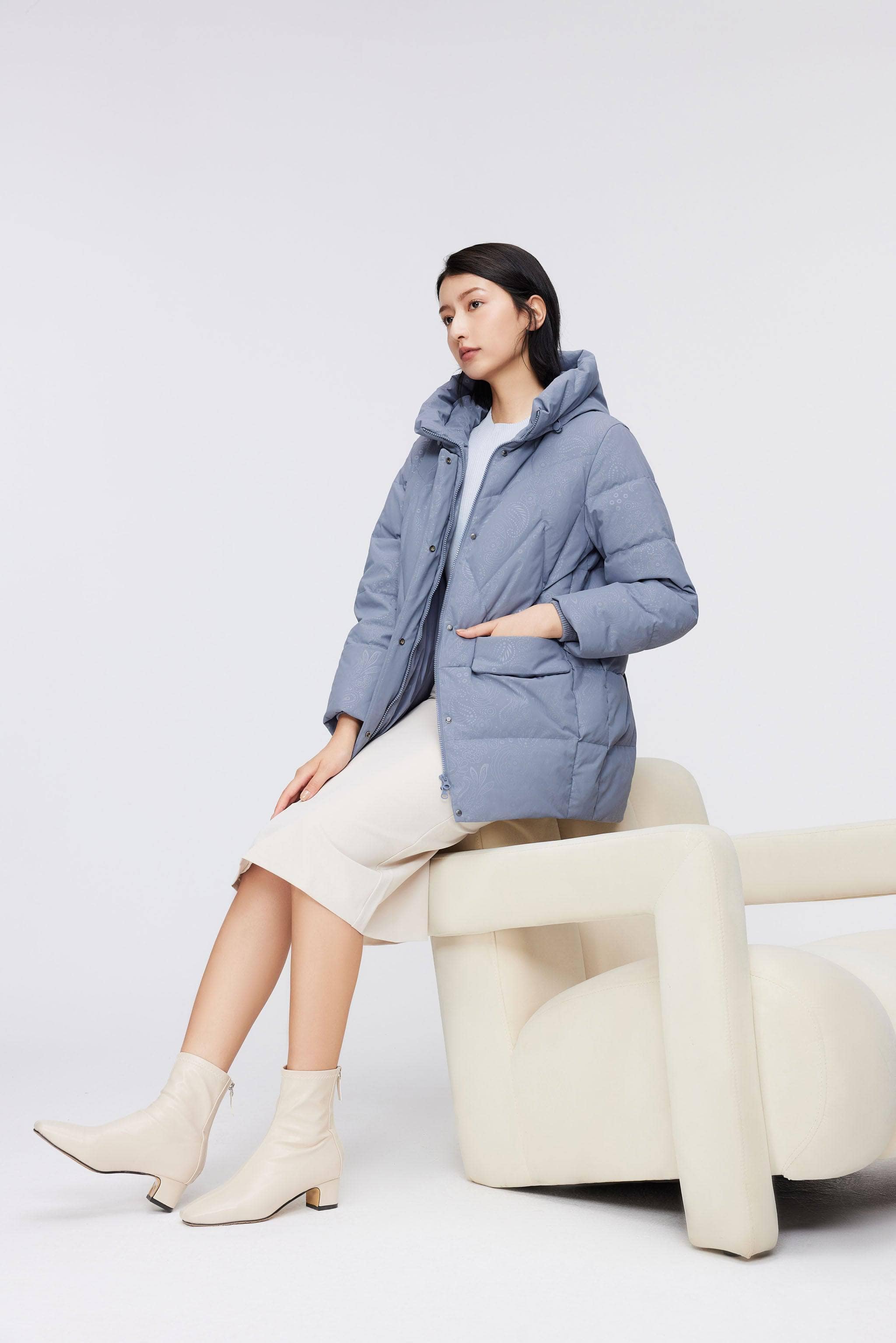 Womens Classic Casual Down Parka 5122 - Image 8