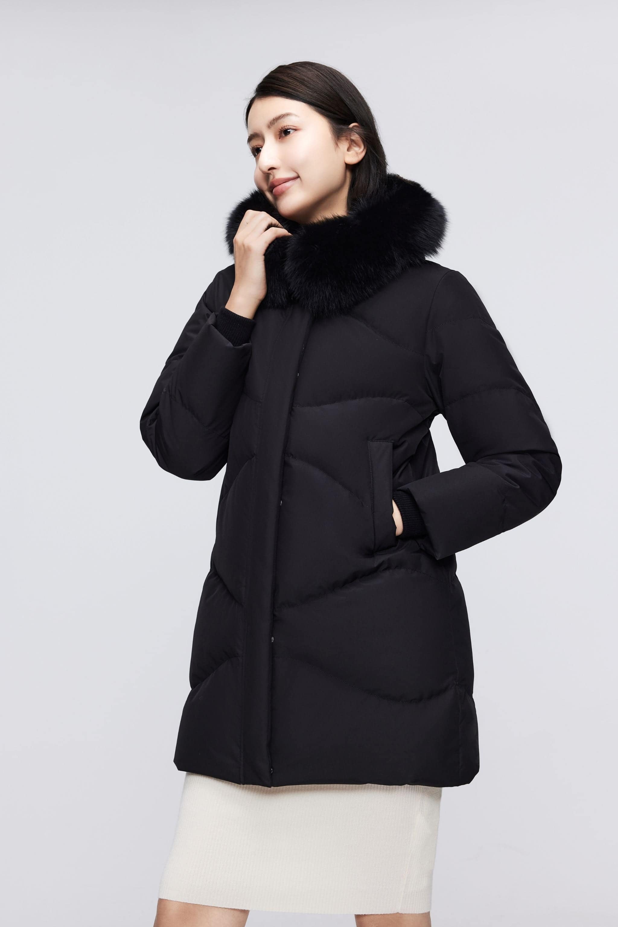 Women's Classic Casual Down Parka with Fur 5126