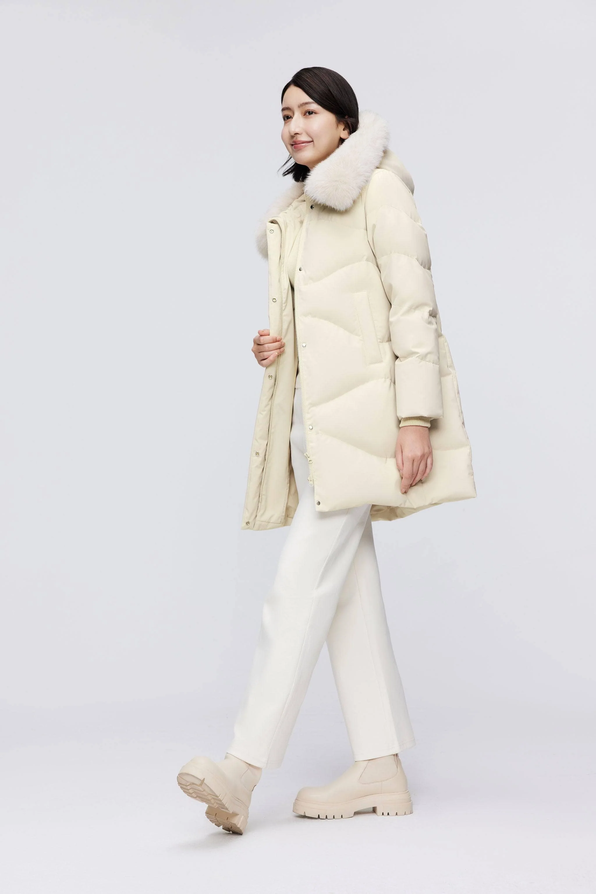 Women's Classic Casual Down Parka with Fur 5126 - Image 11