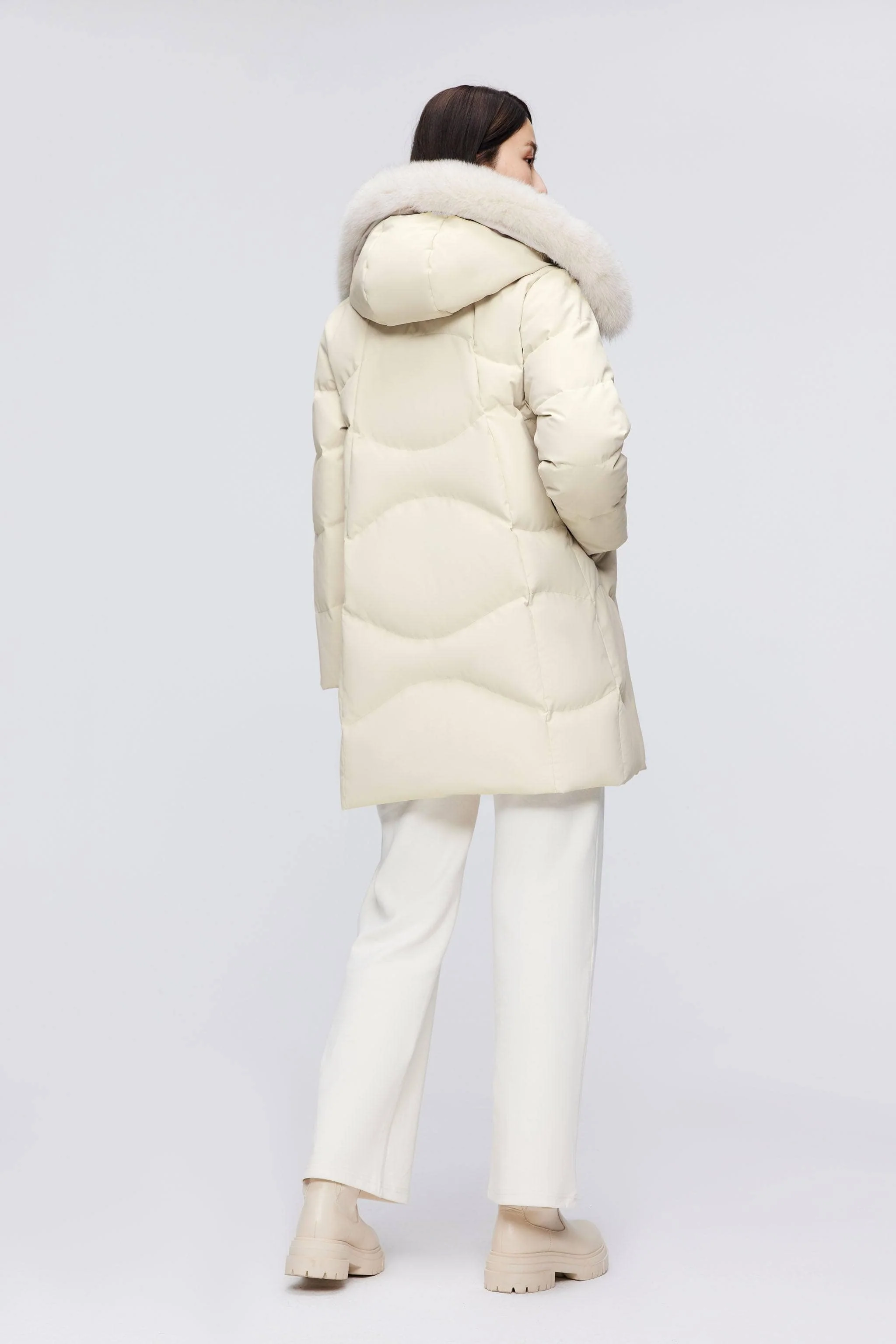 Women's Classic Casual Down Parka with Fur 5126 - Image 12