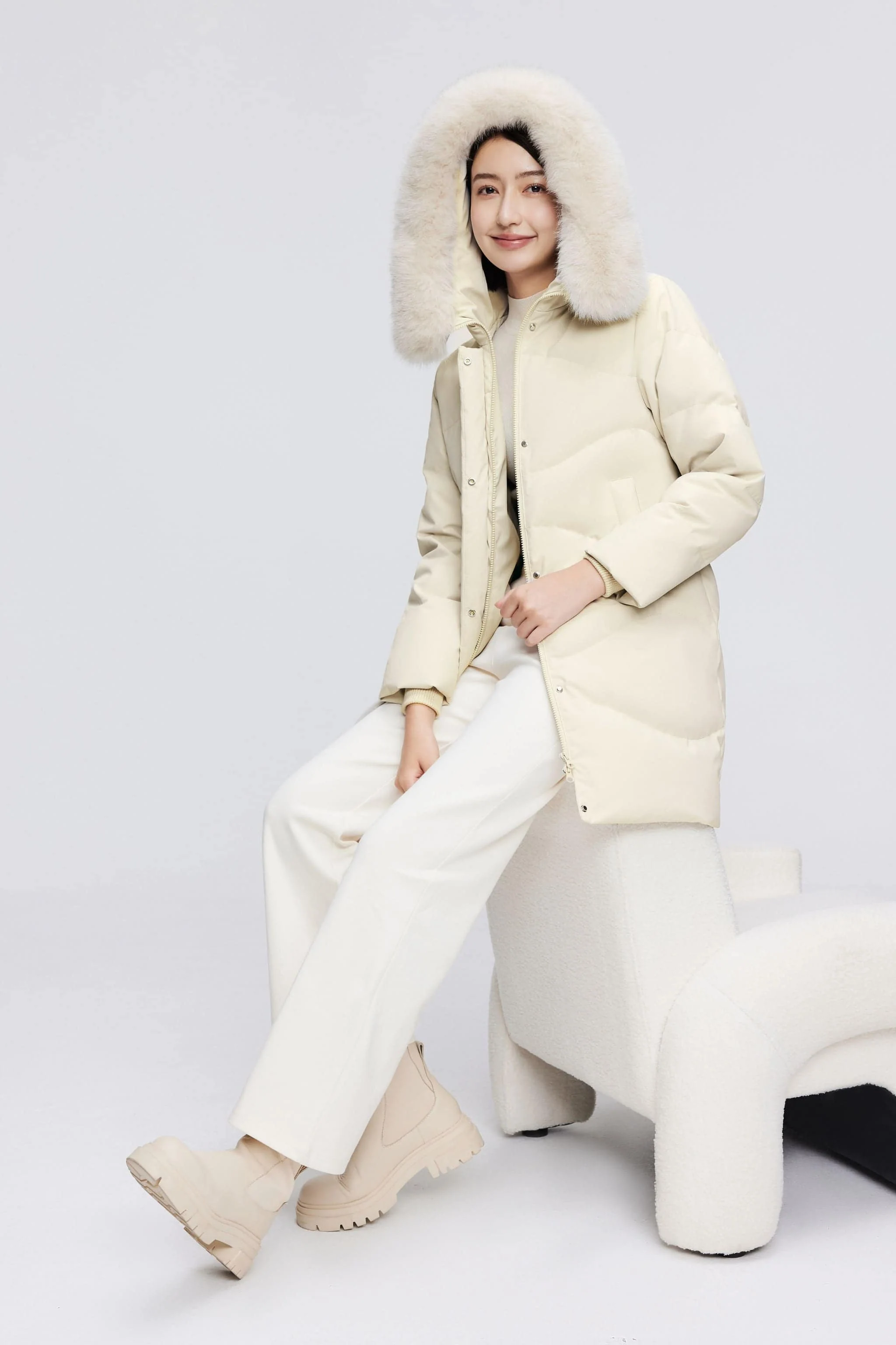 Women's Classic Casual Down Parka with Fur 5126 - Image 13
