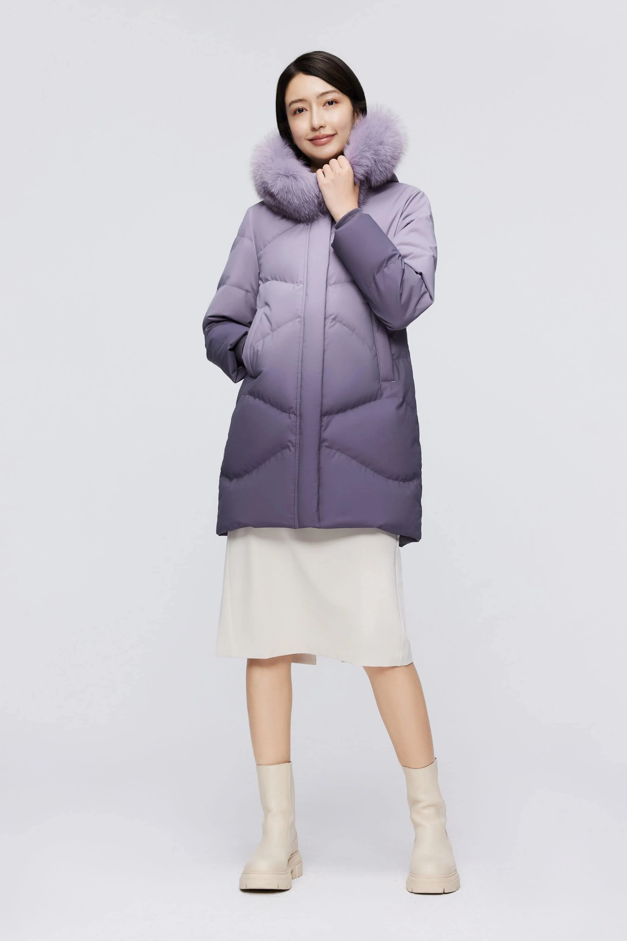 Women's Classic Casual Down Parka with Fur 5126 - Image 17