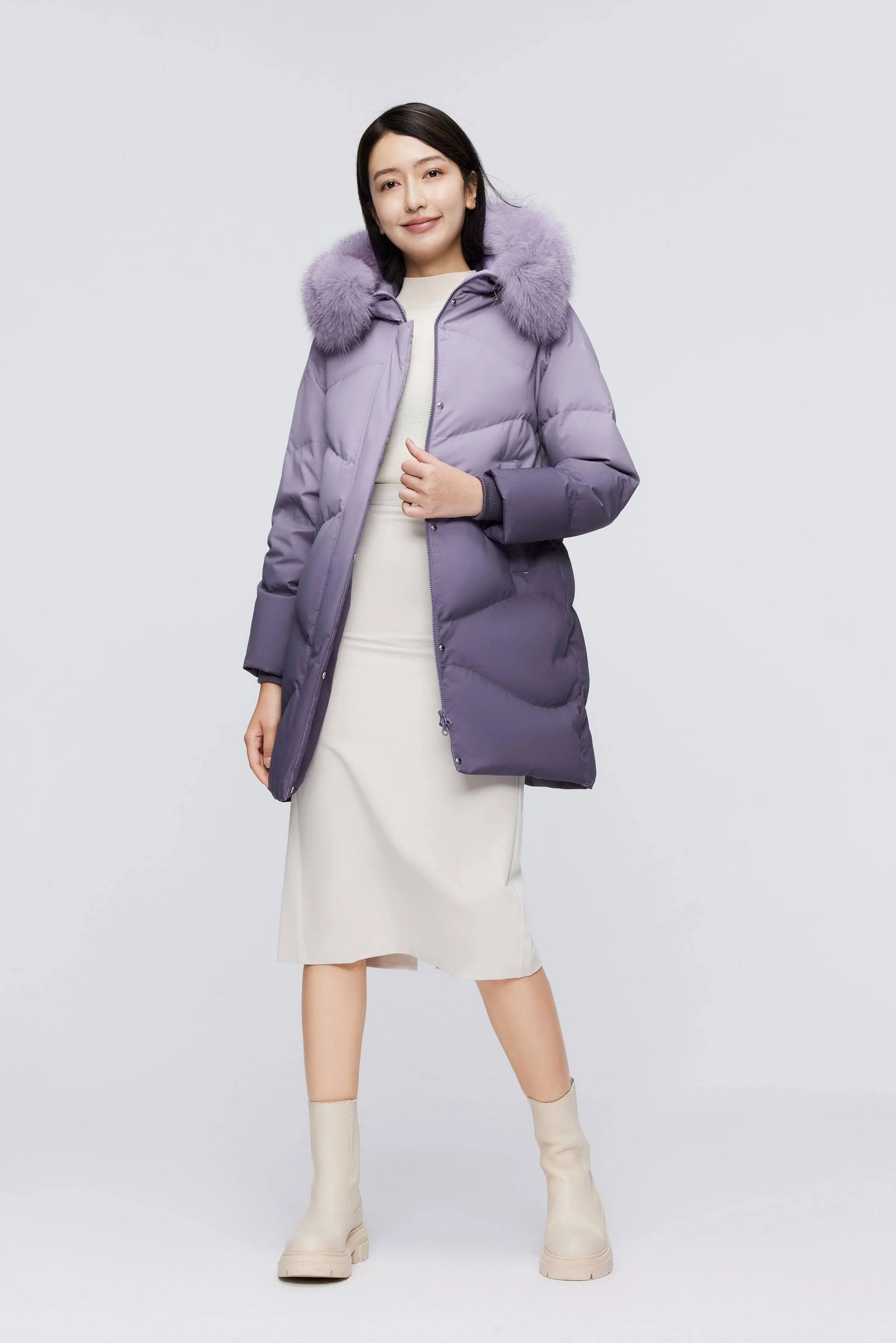 Women's Classic Casual Down Parka with Fur 5126 - Image 18