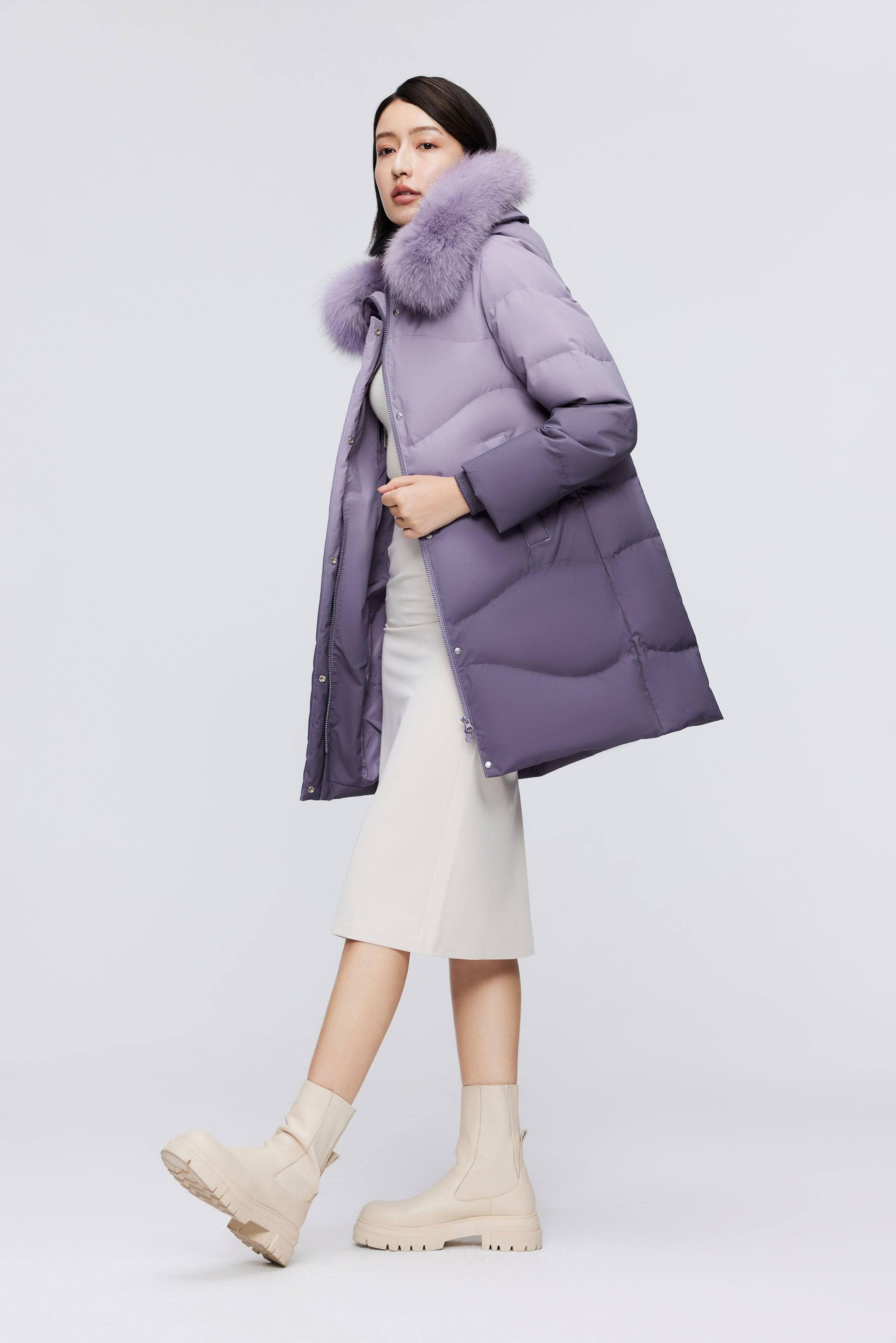 Women's Classic Casual Down Parka with Fur 5126 - Image 19