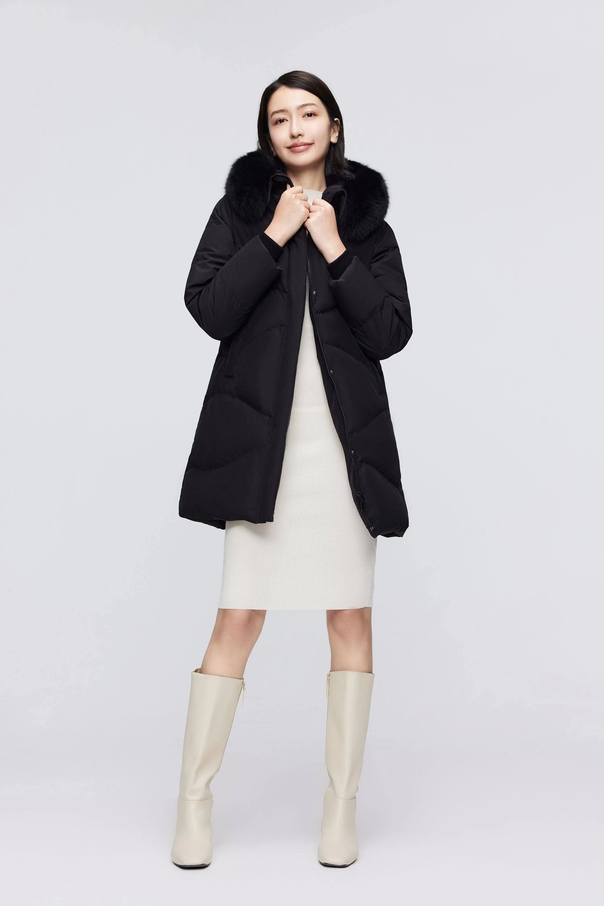 Women's Classic Casual Down Parka with Fur 5126 - Image 3