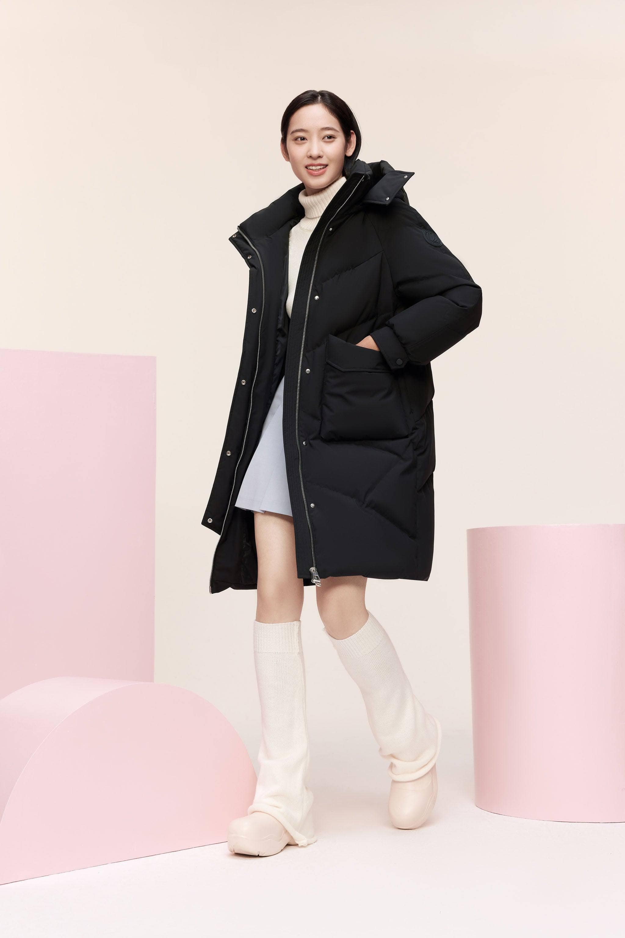 Women's Classic Down Coat with Hood 5252 - Image 10