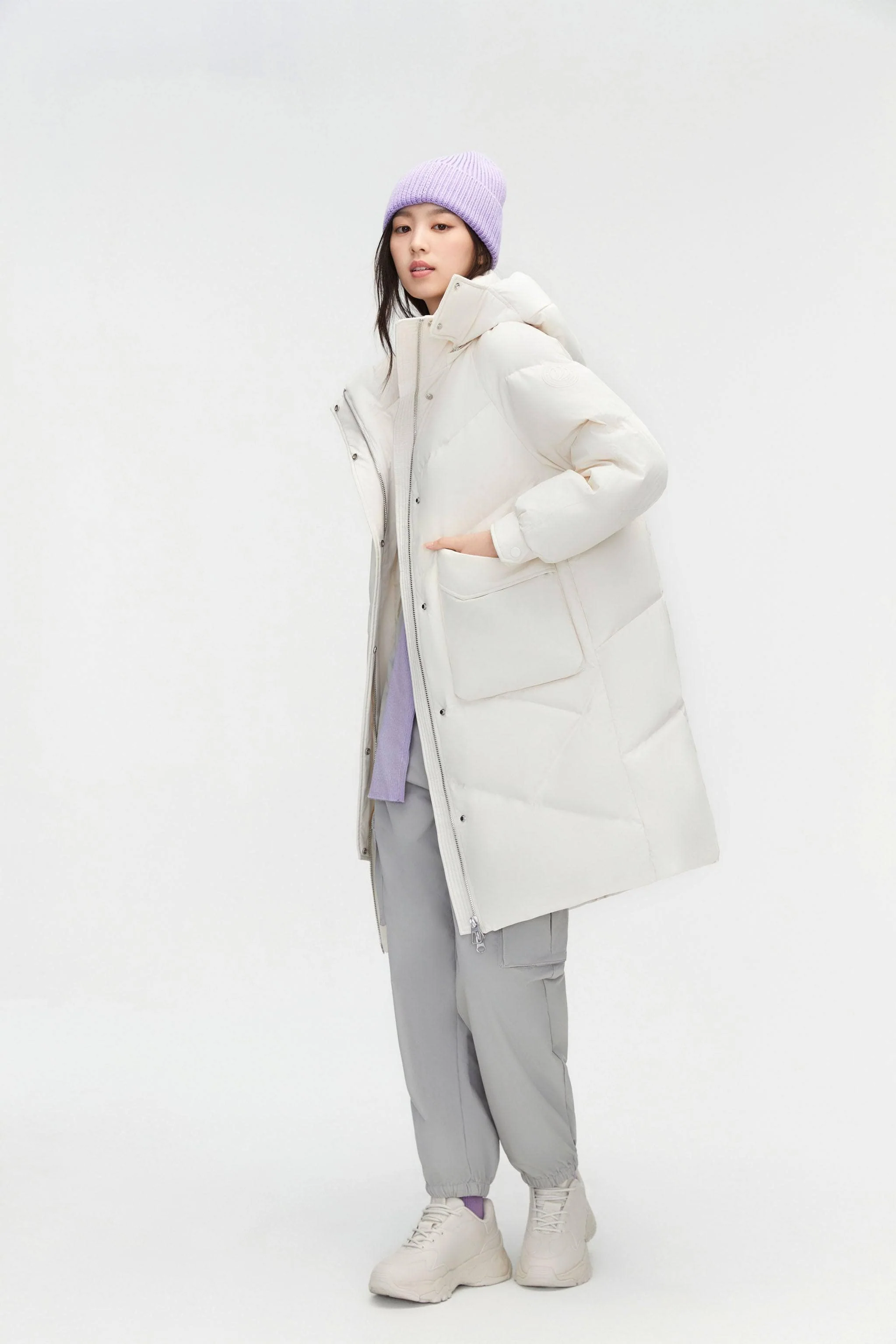 Women's Classic Down Coat with Hood 5252 - Image 2