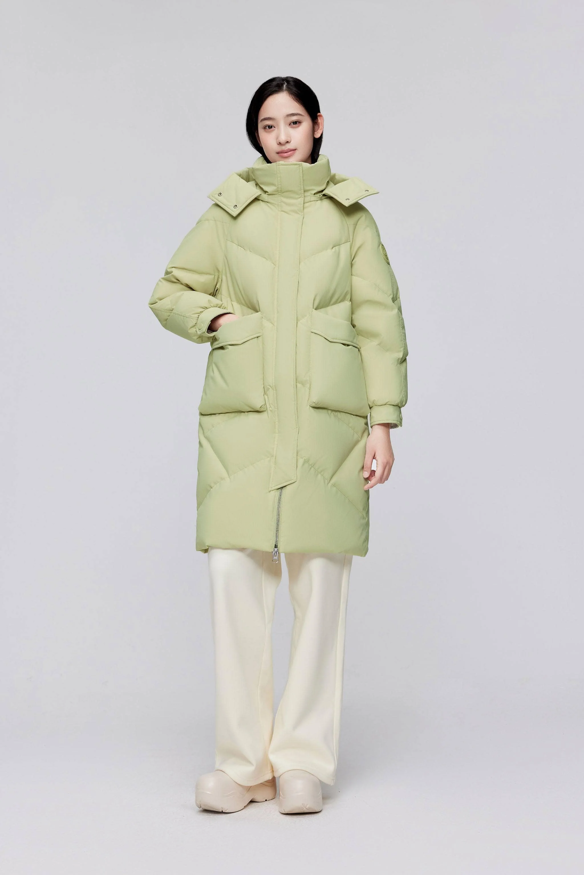 Women's Classic Down Coat with Hood 5252 - Image 6