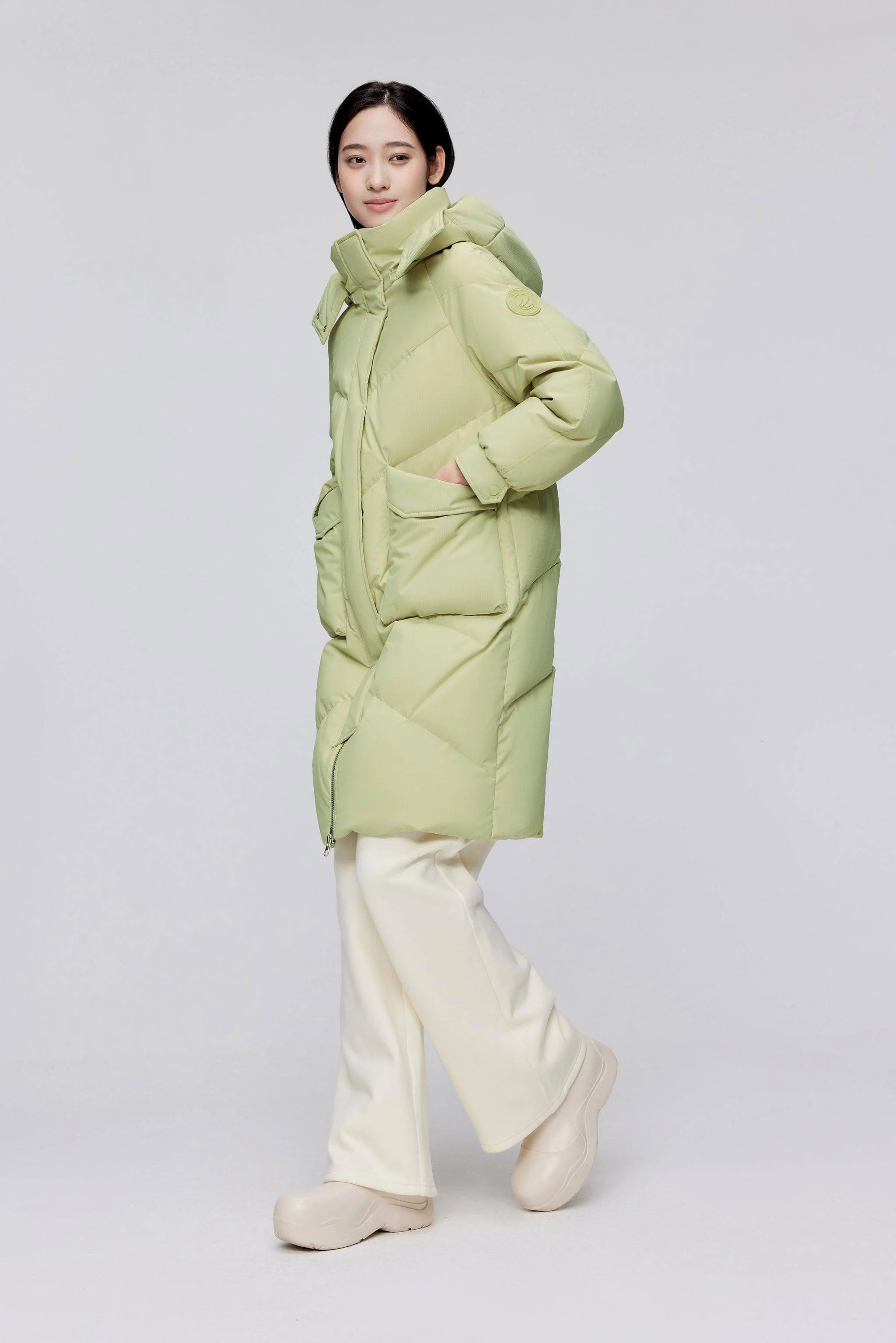 Women's Classic Down Coat with Hood 5252 - Image 7